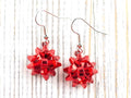 Red • Green • Gold • Christmas Bow Dangle Earrings • Handmade Holiday Jewelry