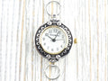 Sunflower White Dial Two-Tone Round Watch Face • DIY Beading Watch • Jewelry Making • Analog • Loops and Battery Included