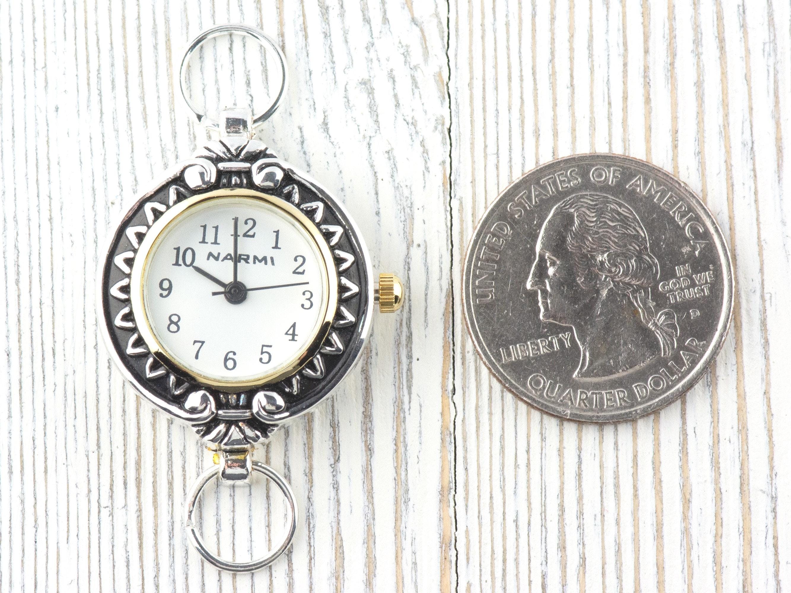 Sunflower White Dial Two-Tone Round Watch Face • DIY Beading Watch • Jewelry Making • Analog • Loops and Battery Included
