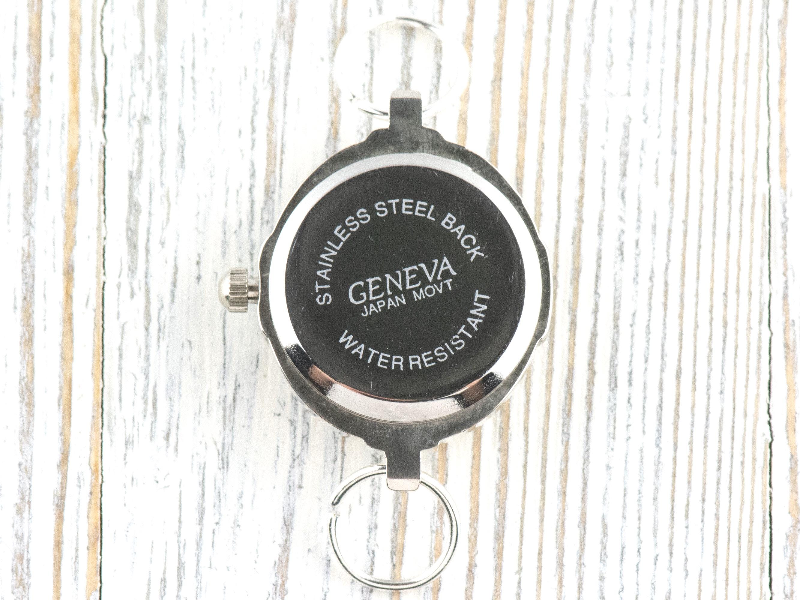 Wanderer White Dial Silvertone Oval Watch Face • DIY Beading Watch • Jewelry Making • Analog • Loops and Battery Included