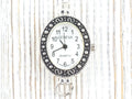 White Dial Marcasite Silvertone Oval Watch Face • DIY Beading Watch • Jewelry Making • Analog • Loops and Battery Included