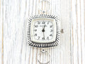 White Dial Silvertone Groovy Square Watch Face • DIY Beading Watch • Jewelry Making • Analog • Loops and Battery Included
