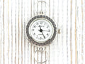 White Dial Silvertone Round Dotted Watch Face • DIY Beading Watch • Jewelry Making • Analog • Loops and Battery Included