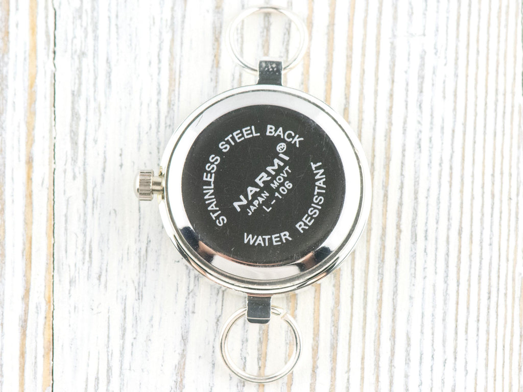 White Dial Silvertone Speckled Round Watch Face • DIY Beading Watch • Jewelry Making • Analog • Loops and Battery Included