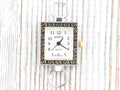 White Dial Two-Tone Square Watch Face • DIY Beading Watch • Jewelry Making • Analog • Loops and Battery Included