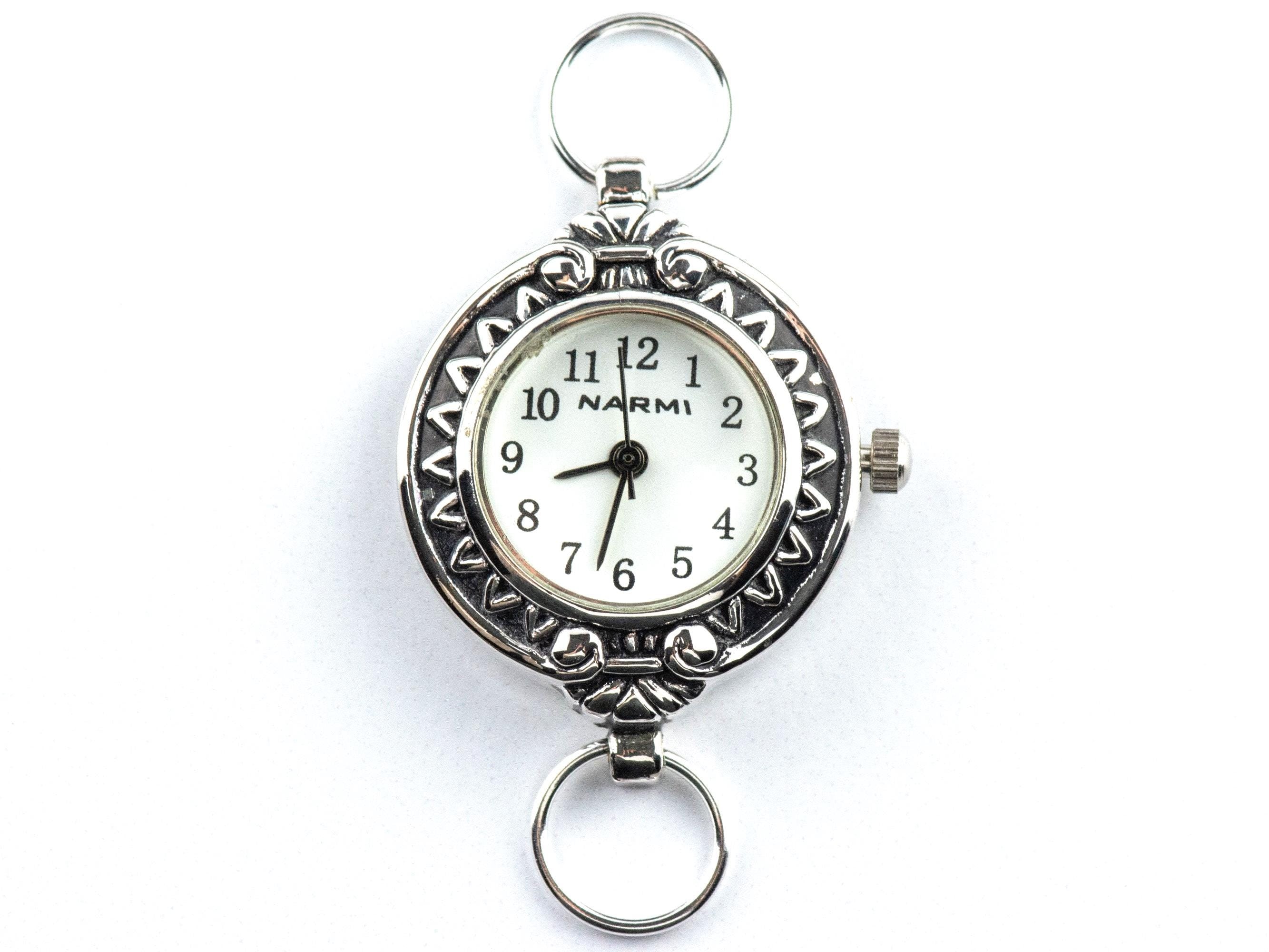 Sunflower White Dial Silvertone Round Watch Face • DIY Beading Watch • Jewelry Making • Analog • Loops and Battery Included