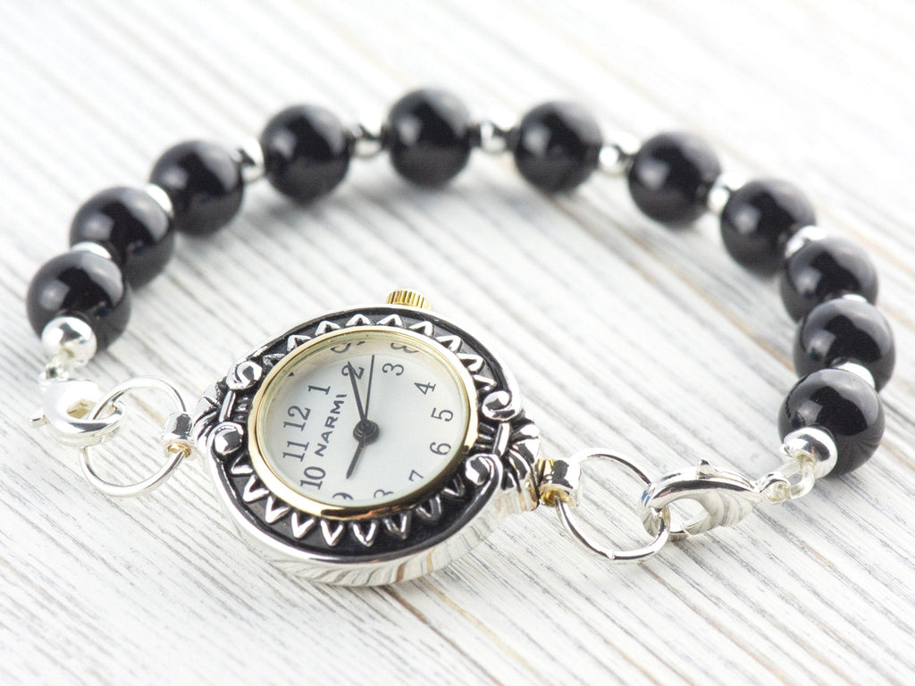 Sunflower White Dial Two-Tone Round Watch Face • DIY Beading Watch • Jewelry Making • Analog • Loops and Battery Included