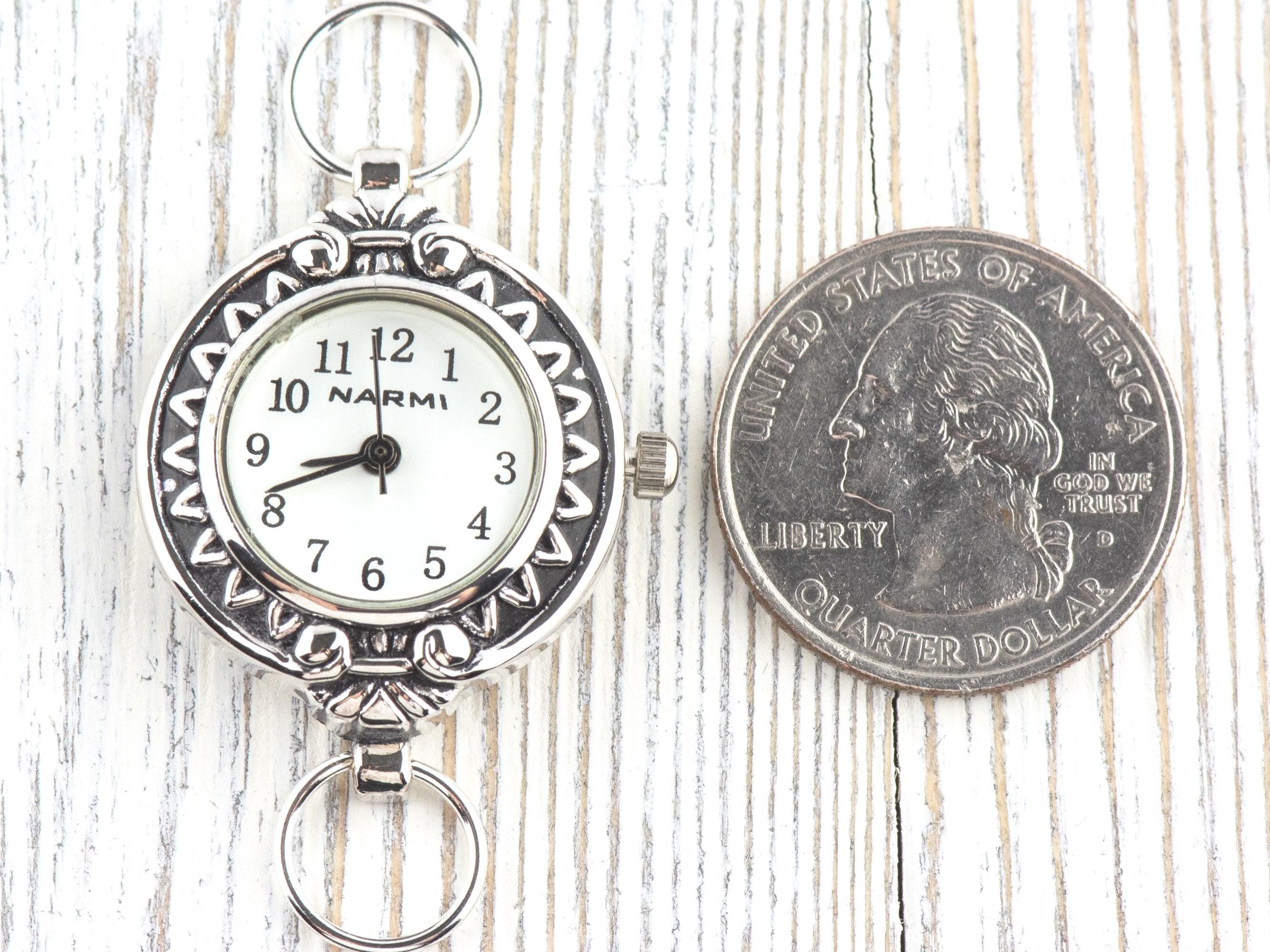 Sunflower White Dial Silvertone Round Watch Face • DIY Beading Watch • Jewelry Making • Analog • Loops and Battery Included