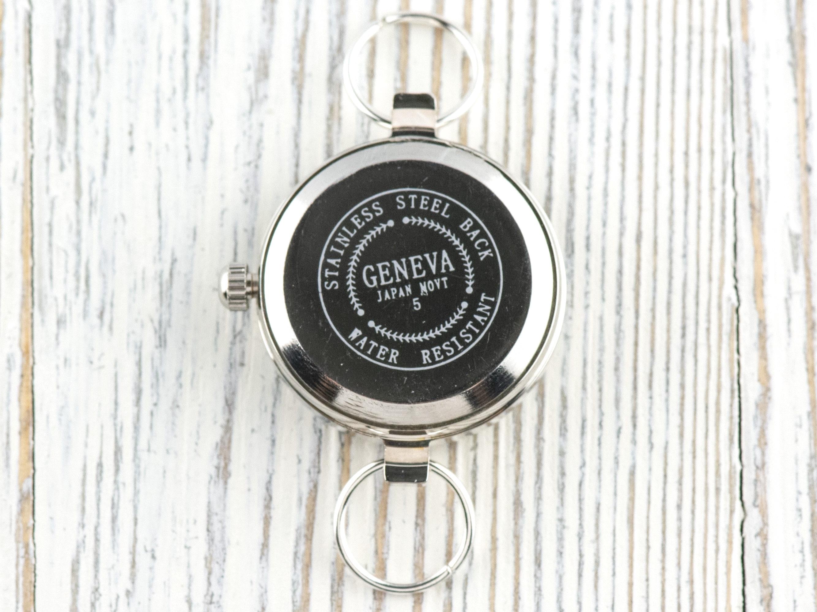 White Dial Silvertone Scroll Round Watch Face • DIY Beading Watch • Jewelry Making • Analog • Loops and Battery Included
