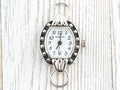 White Dial Silvertone Square Watch Face • DIY Beading Watch • Jewelry Making • Analog • Loops and Battery Included