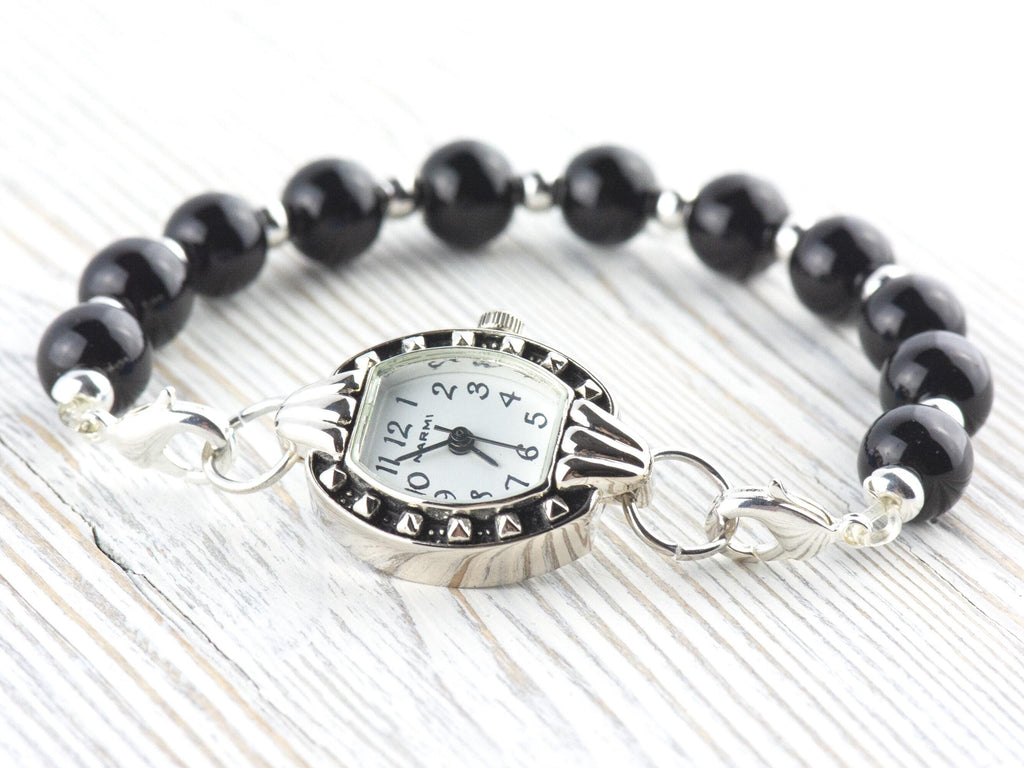 White Dial Silvertone Square Watch Face • DIY Beading Watch • Jewelry Making • Analog • Loops and Battery Included