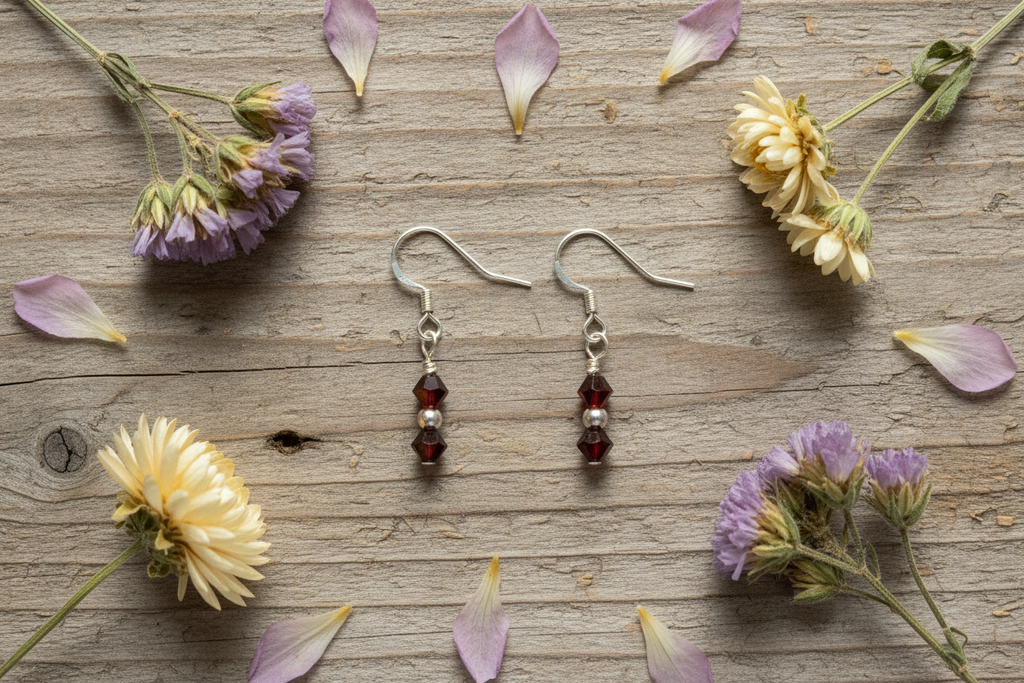 January Garnet Earrings